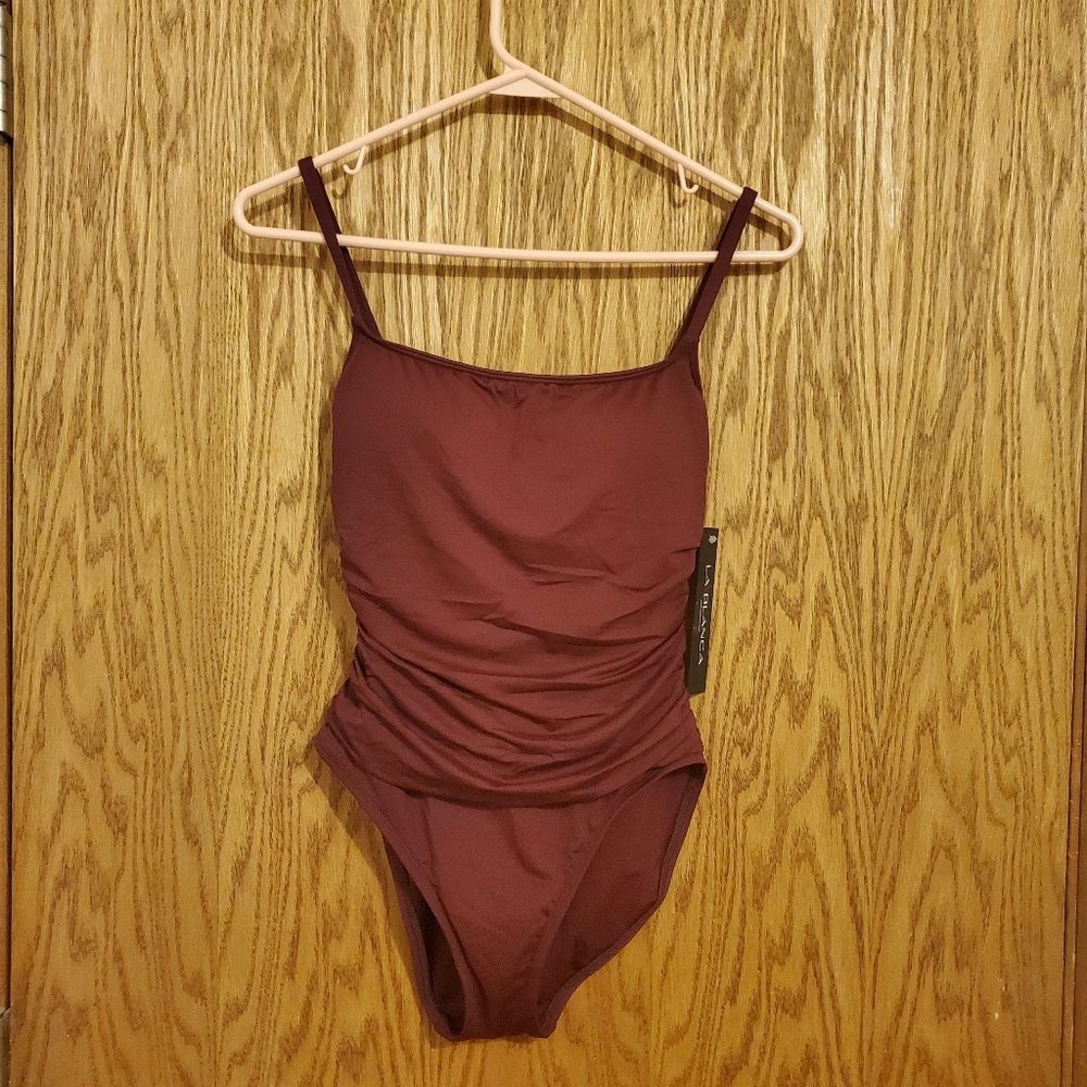 Burgundy swimsuit
